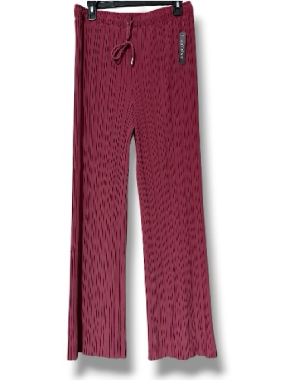 Made By Johnny plum pleated pants plus elastic stretchy waist wide flare leg nwt